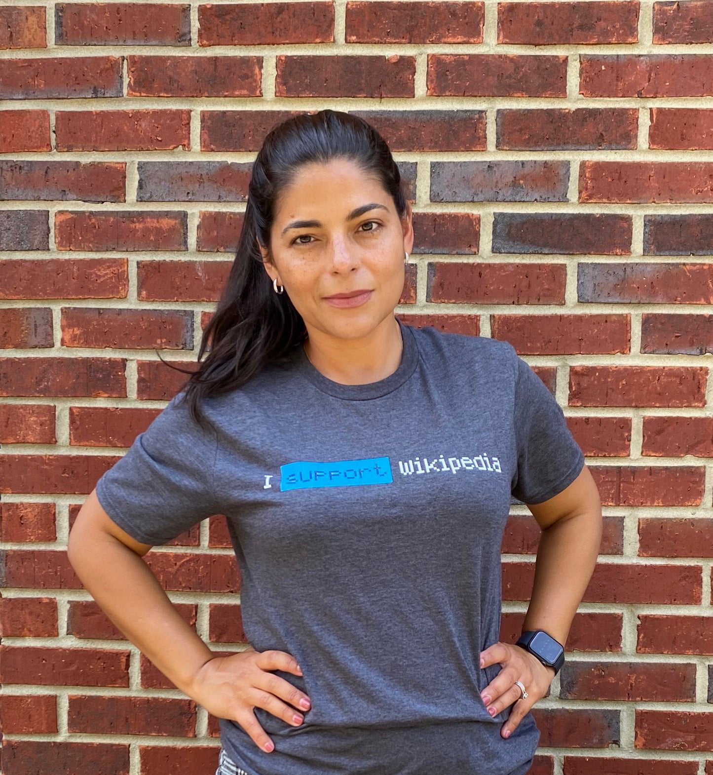"I support Wikipedia" Box t-shirt Unisex