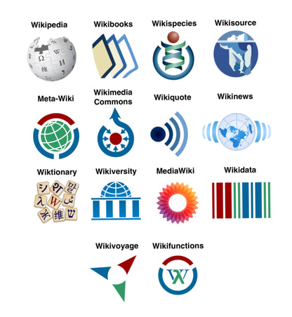 「 Wikimedia  」・プロジェクト・ステッカー（17個パック）